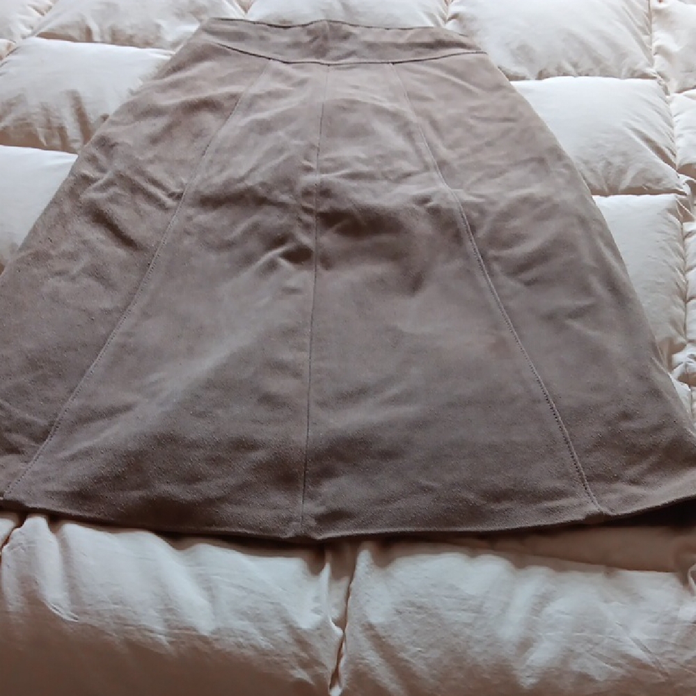 Chic Tan A-Line Suede Skirt